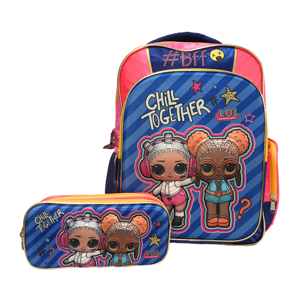 Mochila Lol Surprise Primaria 3d MGA Entertainment color Rosa