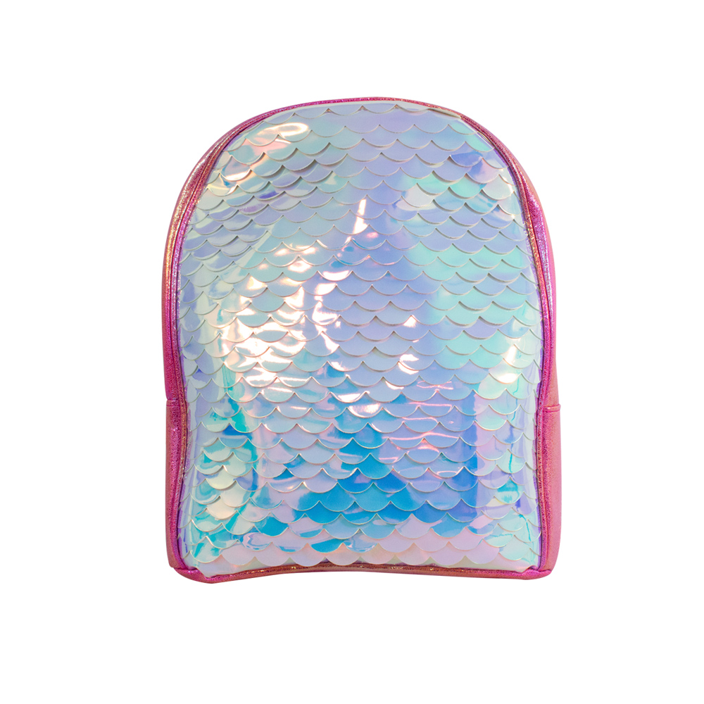 Mochila Importadora La Merced FA-1108-FU color Rosa Fiusha con Escamas de Sirena