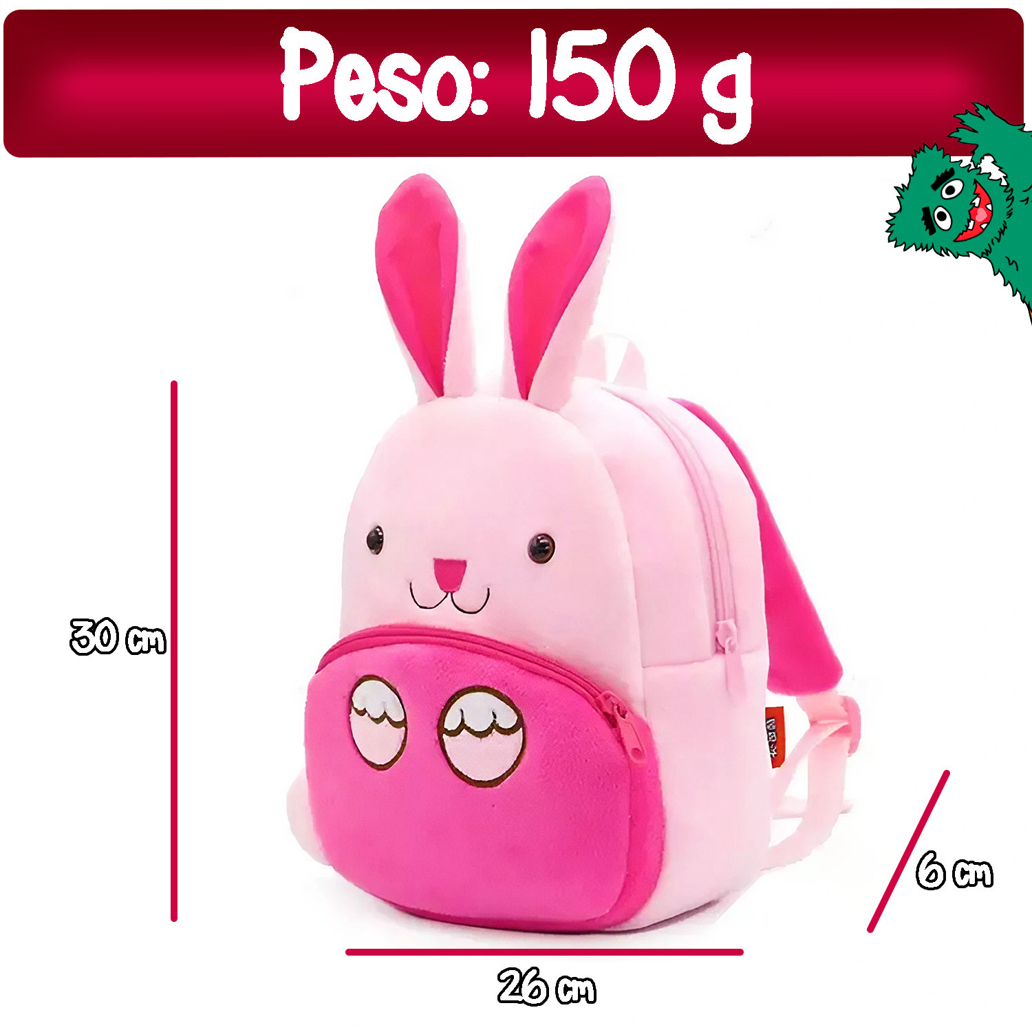 Foto 3 pulgar | Mochila En Forma De Conejo Para Niños Yuff! Backpack color Rosa