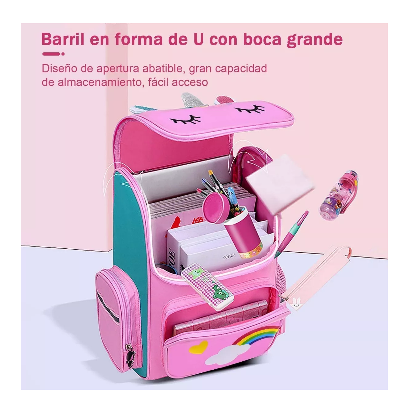 Foto 3 pulgar | Mochila Escolar BELUG Unicornio Rosa para Niña