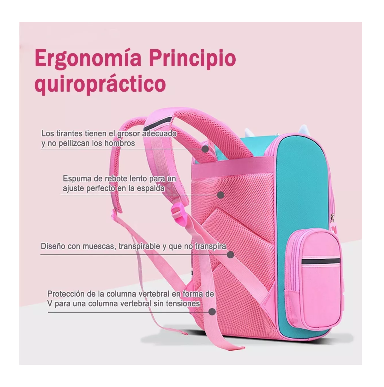 Foto 4 pulgar | Mochila Escolar BELUG Unicornio Rosa para Niña