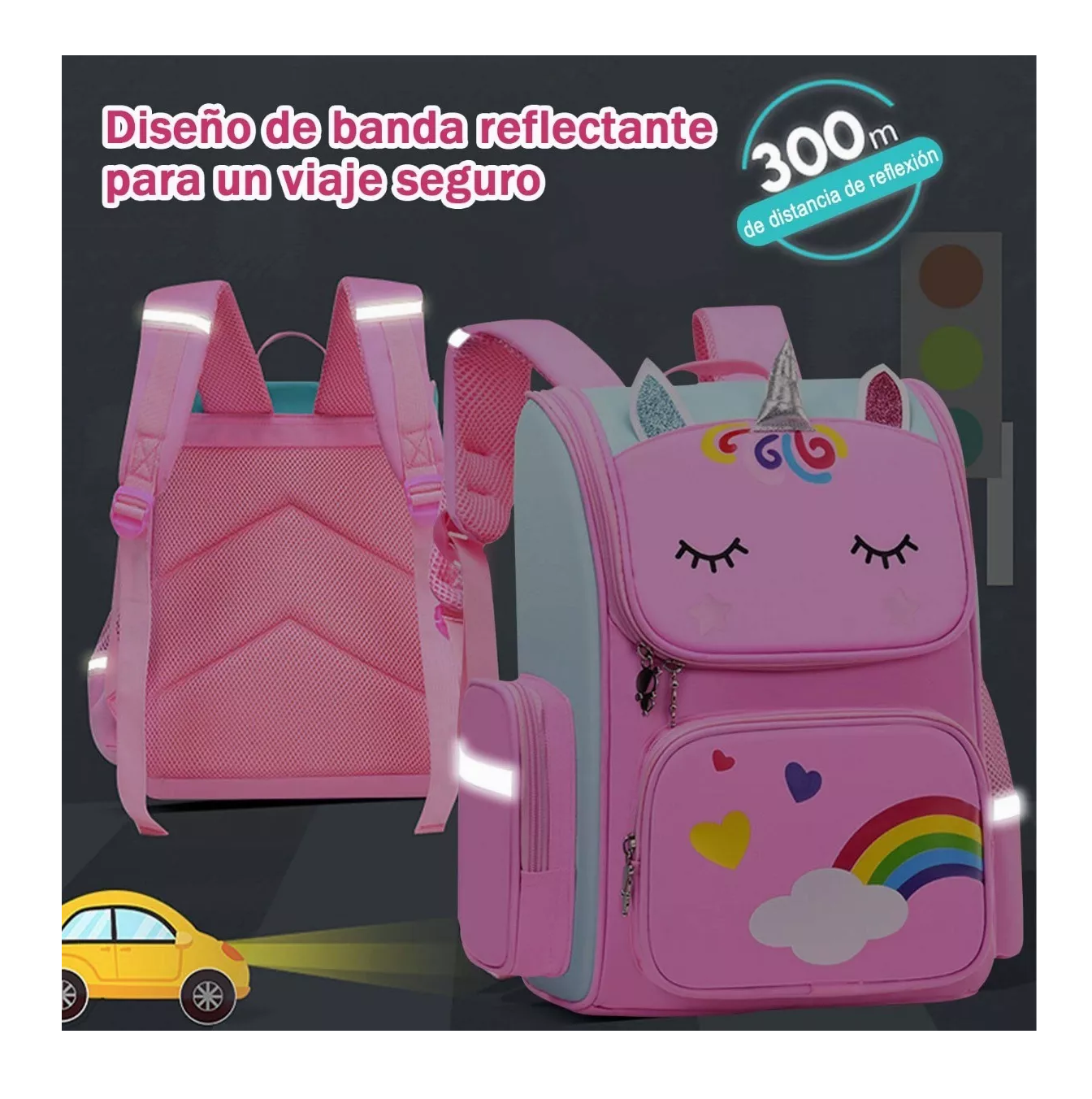 Foto 6 pulgar | Mochila Escolar BELUG Unicornio Rosa para Niña