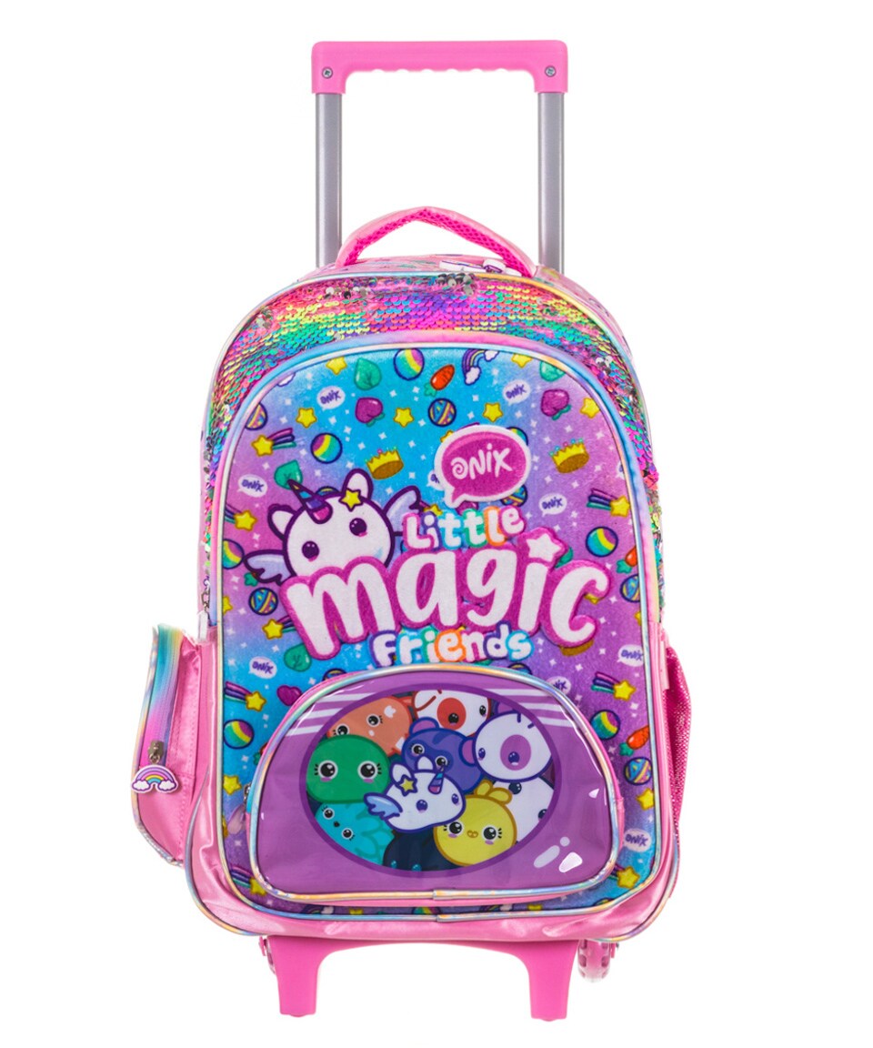 Mochila Onix de Carrito Little Magic Friends color Rosa $1,349
