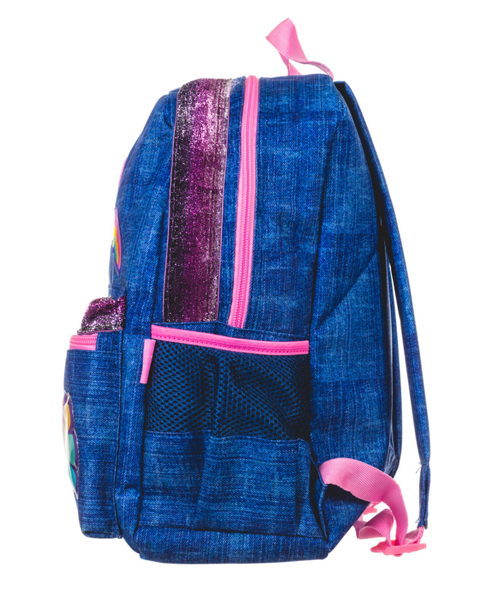 Foto 3 pulgar | Mochila Onix de Mezclilla con Parches color Azul
