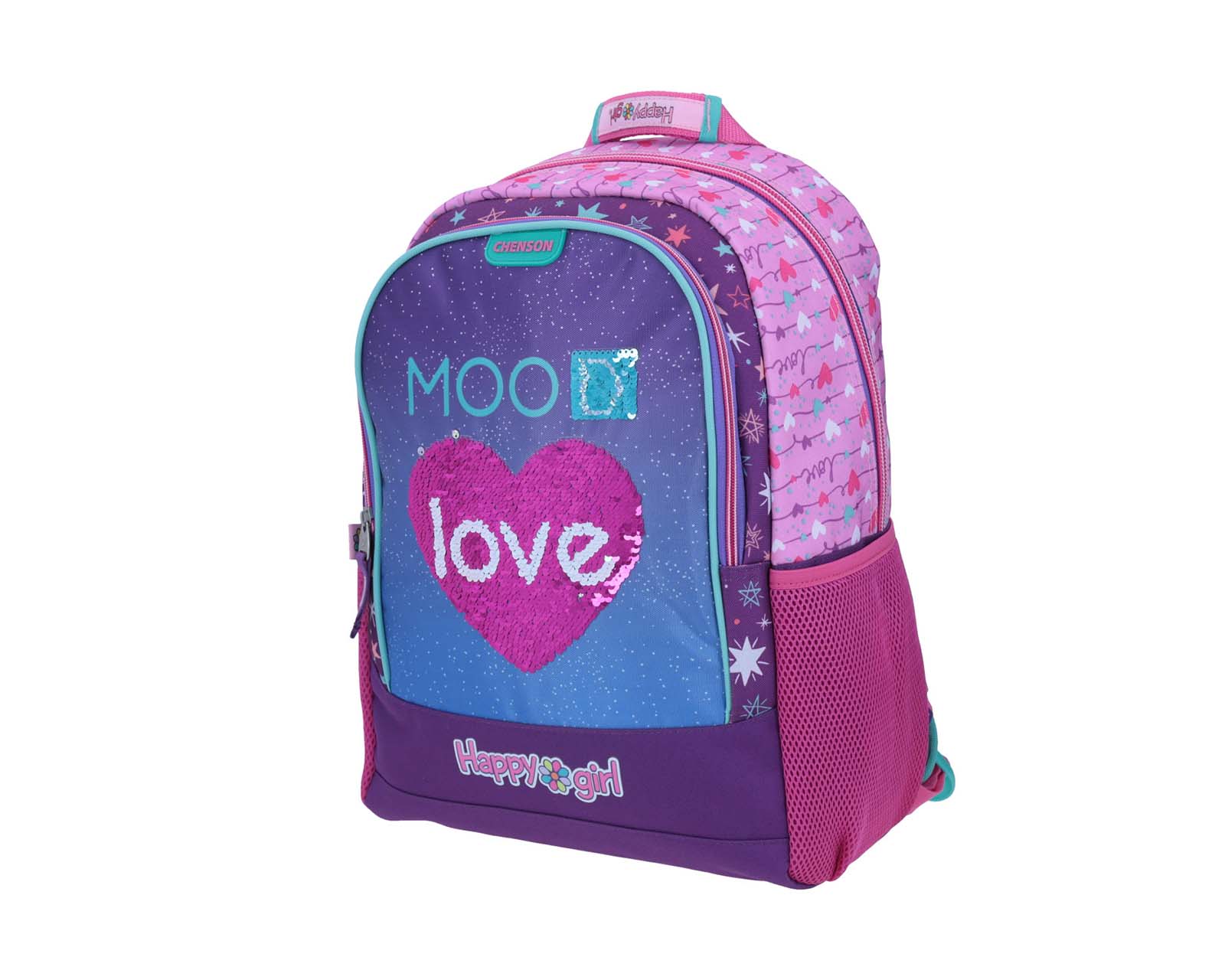 Foto 4 pulgar | Mochila Grande Chenson Happy Girl Primaria Momo Rosa Porta Tablet de Hasta 10'' para Niña