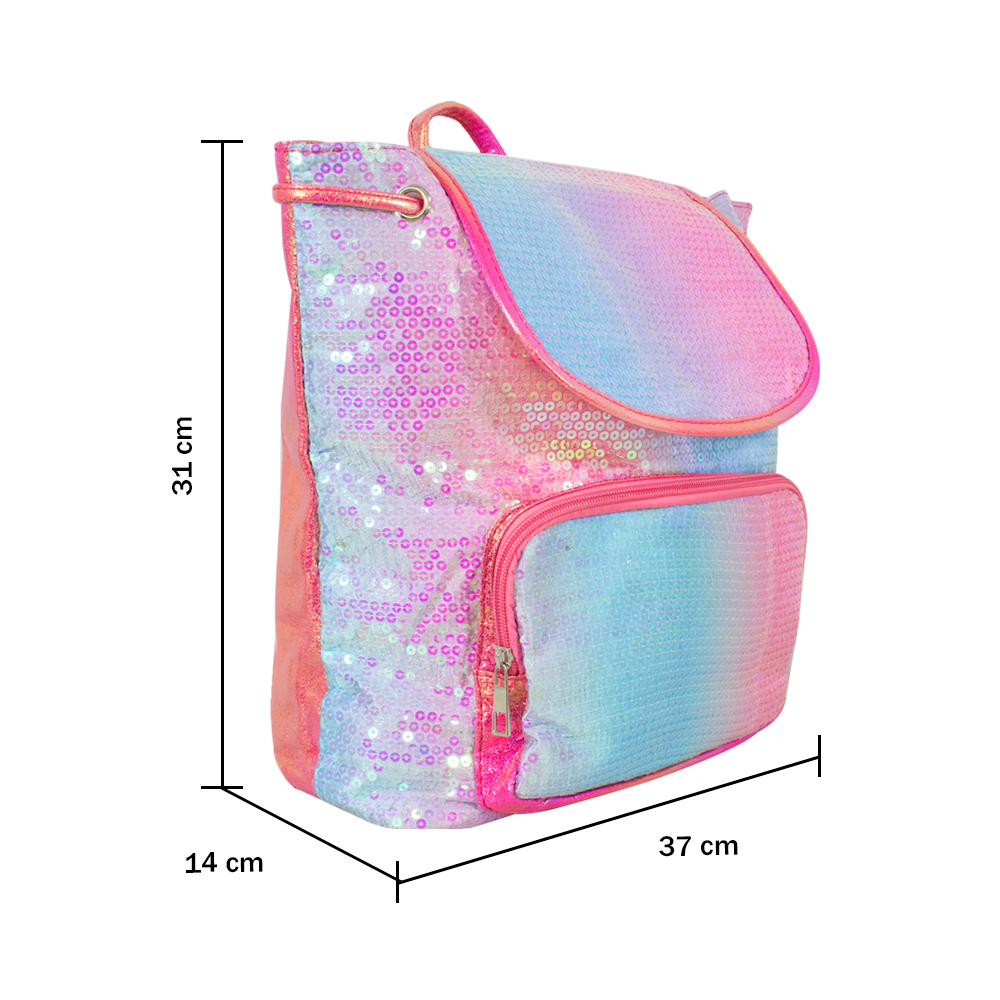 Foto 5 pulgar | Mochila Infantil con Lentejuelas Bicolor Dorsal color Fucsia Importadora La Merced