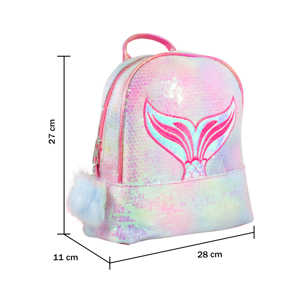 Foto 5 pulgar | Mochila Infantil de Lentejuelas Diseño de Cola de Sirena Tornasol color Fucsia Importadora La Merced