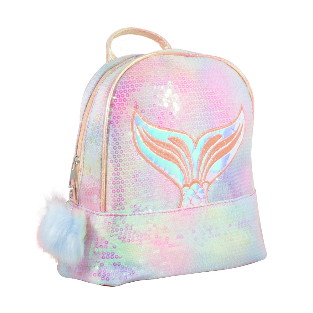 Foto 3 pulgar | Mochila Infantil de Lentejuelas Diseño de Cola de Sirena Tornasol color Rosa Importadora La Merced