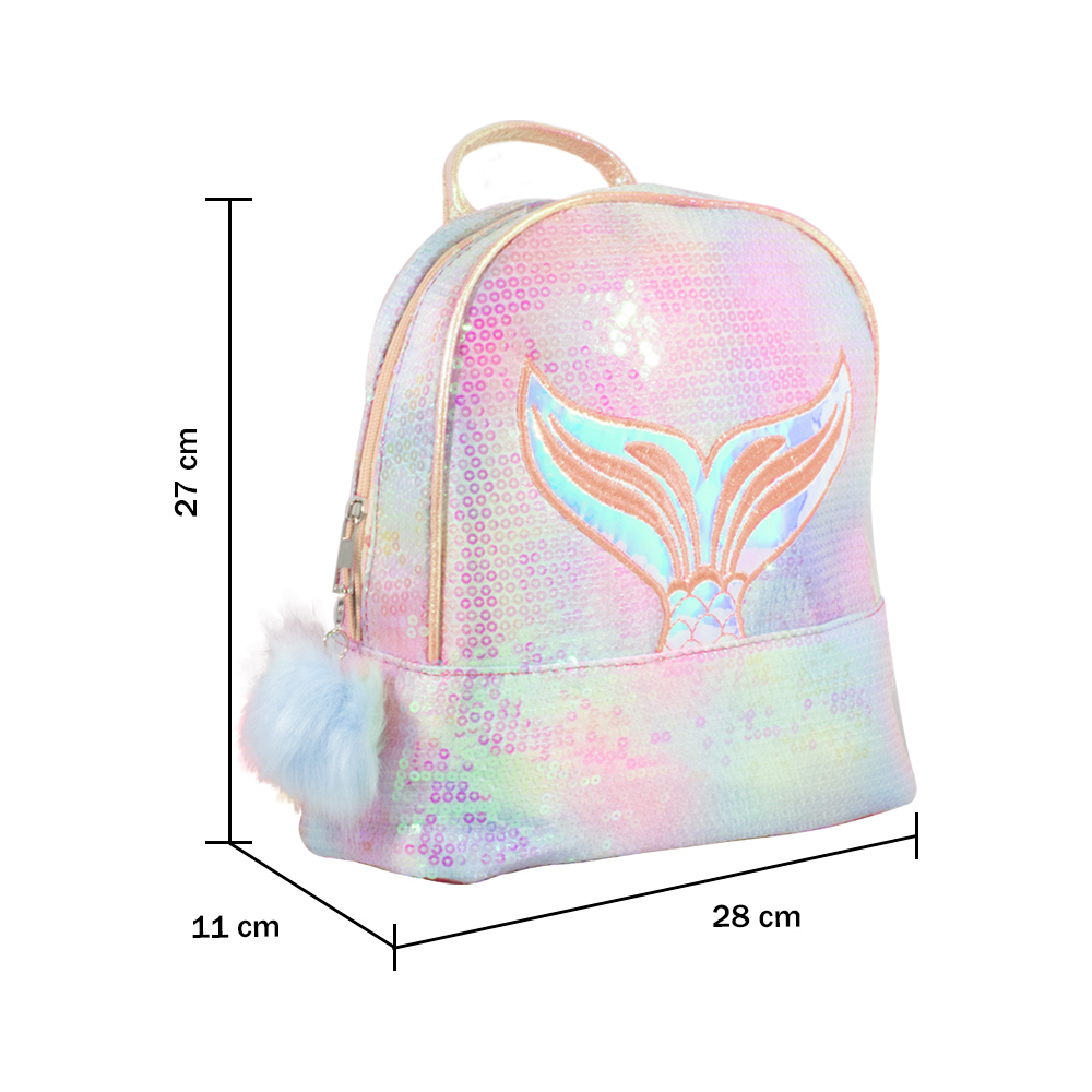 Foto 5 pulgar | Mochila Infantil de Lentejuelas Diseño de Cola de Sirena Tornasol color Rosa Importadora La Merced