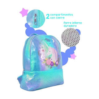 Foto 5 | Mochila Infantil de Unicornio Tornasol color Azul Importadora La Merced