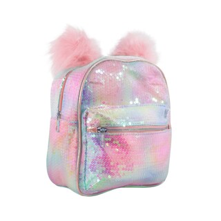 Foto 2 | Mochila Infantil con Lentejuelas Bicolor Pompones color Rosa Importadora La Merced