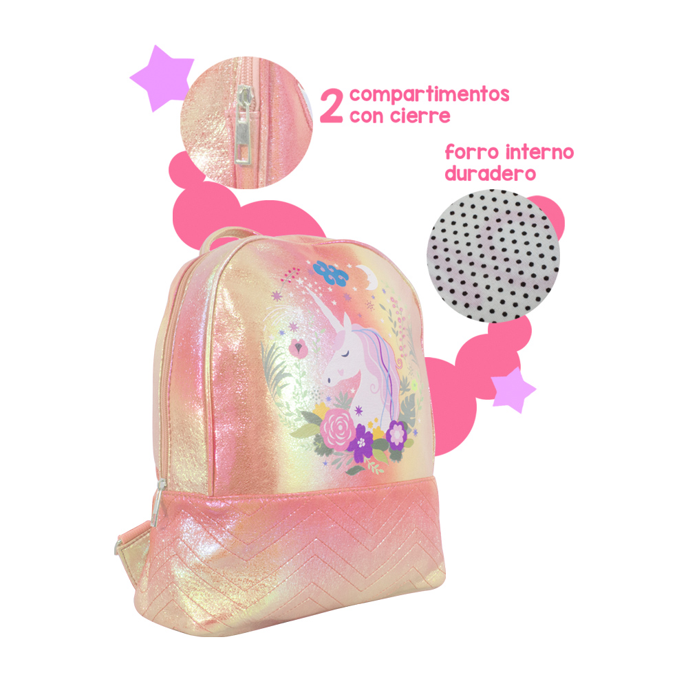 Foto 6 pulgar | Mochila Infantil de Unicornio Tornasol Importadora La Merced color Rosa