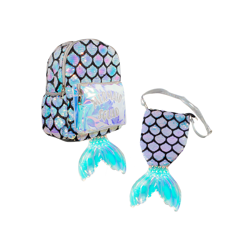 Foto 1 | Kit Mochila + Messenger Importadora La Merced FA-110209-2 Multicolor Diseño Cola de Sirena