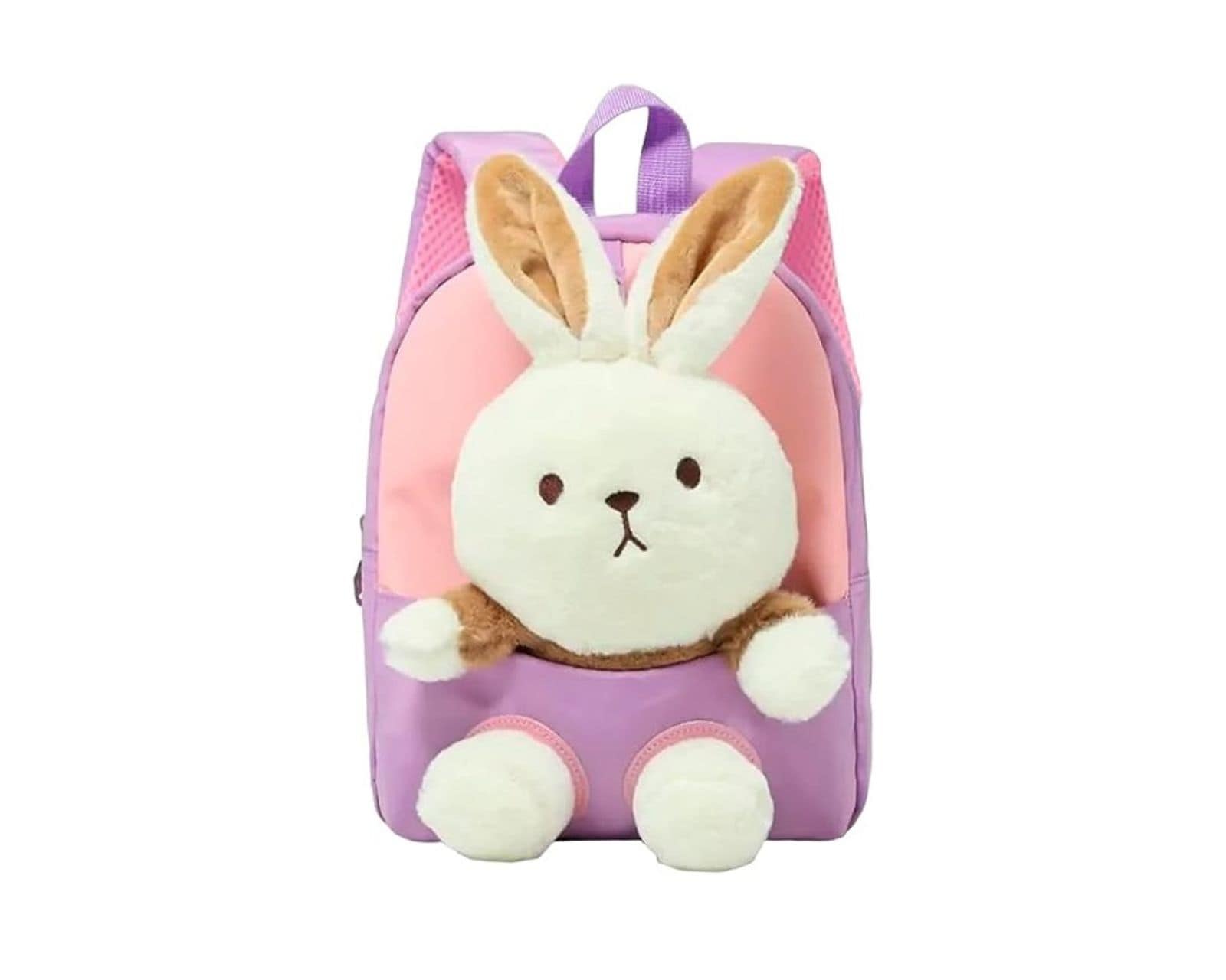 Mochila Infantil Bluelander con Juguete de Peluche Desmontable color Rosa Transpirable y Ajustable $299