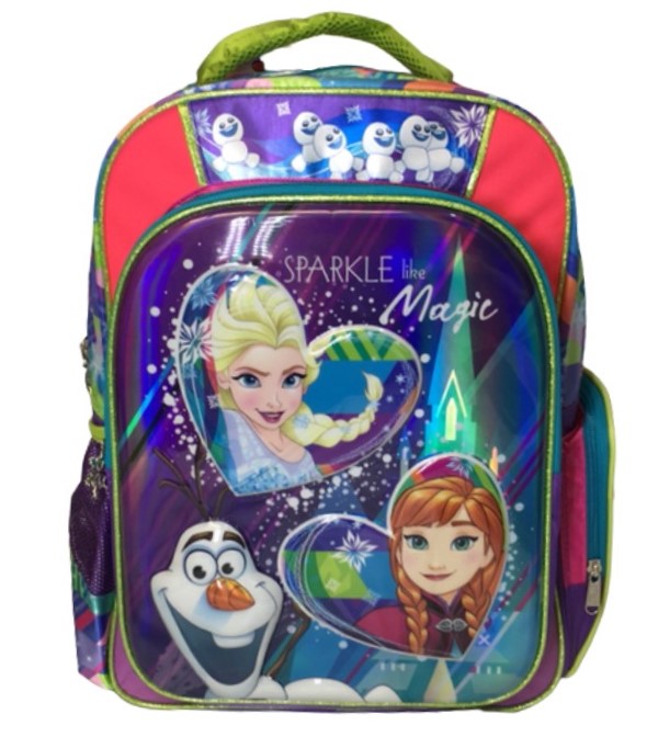 Mochila Escolar Frozen Sparkle Like Magic Violeta