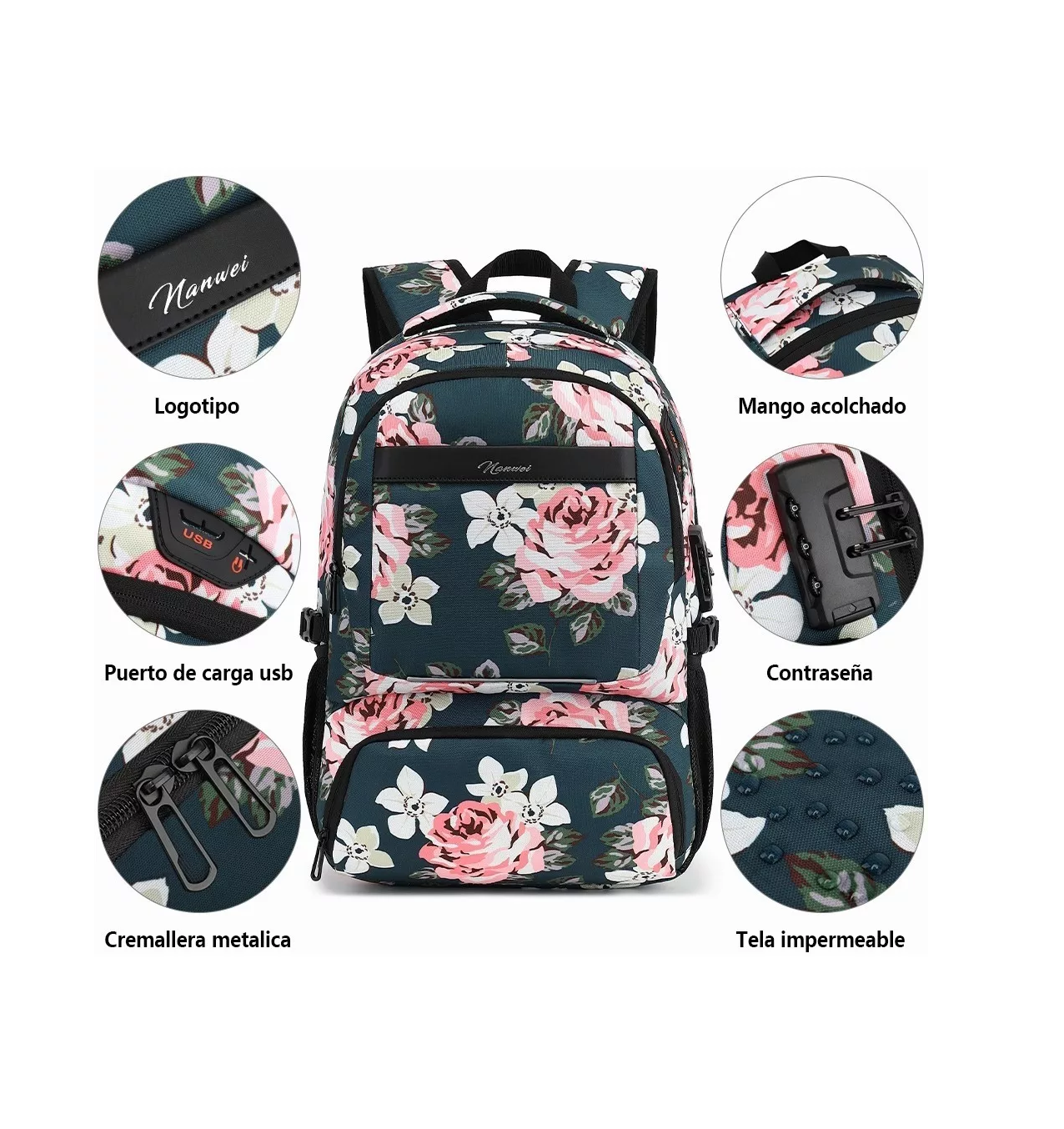 Foto 3 | Mochila Belug Peonia Multicolor