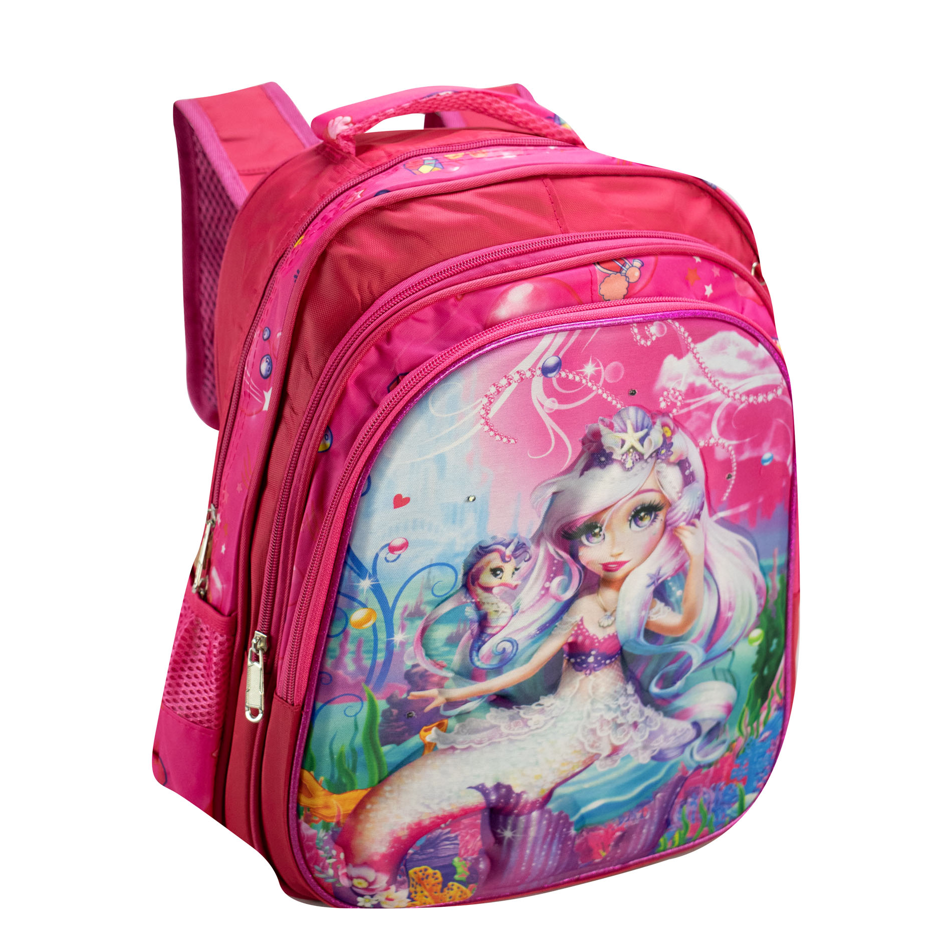 Foto 3 pulgar | Mochila Unisex Fiusha  Sirena Sintetico Trio Escolar C/luz Nueva Imagen