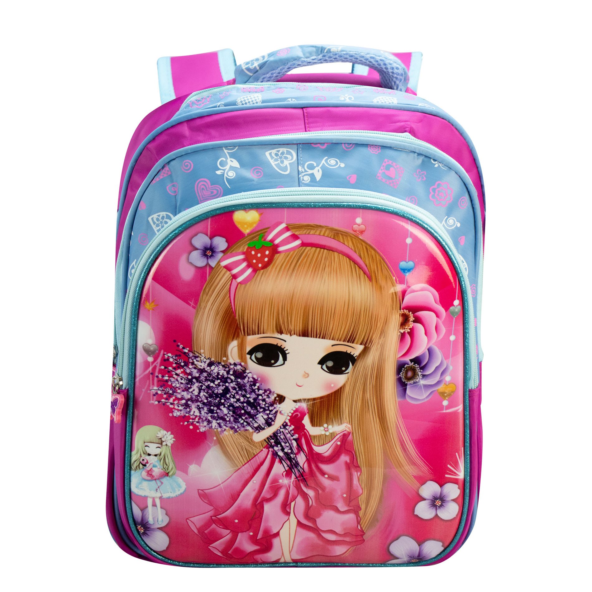 Mochila Unisex Azul  Mona Vestido Sintetico Trio Escolar Nueva Imagen