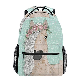 Foto 2 | Venta Internacional- Mochilas Escolares de Caballo con Diseño de Flores Azul