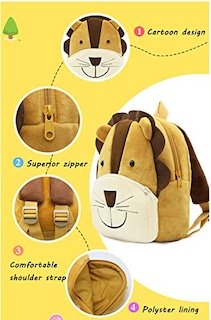 Foto 5 | Venta Internacional-Mochila de Peluche Ladyzone de León color Café para Niño