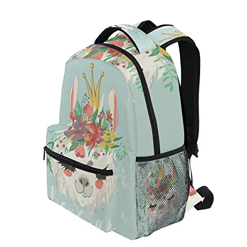 Foto 4 pulgar | Venta Internacional- Mochila Cute Llama Flower Fantasy