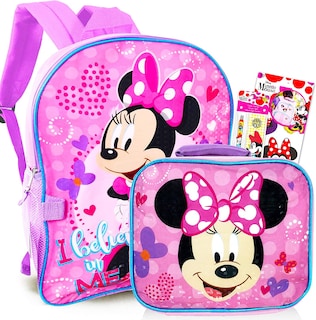 Foto 2 | Venta Internacional- Mochila Disney Minnie Mouse + Lonchera 5 Piezas 16''