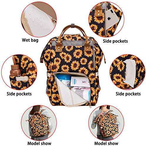 Foto 6 pulgar | Venta Internacional- Mochila Pañalera de Girasol Grande para Mujer