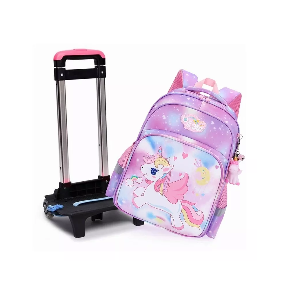Foto 2 | Mochila de Carrito Unicornio Bolsa Primaria de Ruedas color Violeta