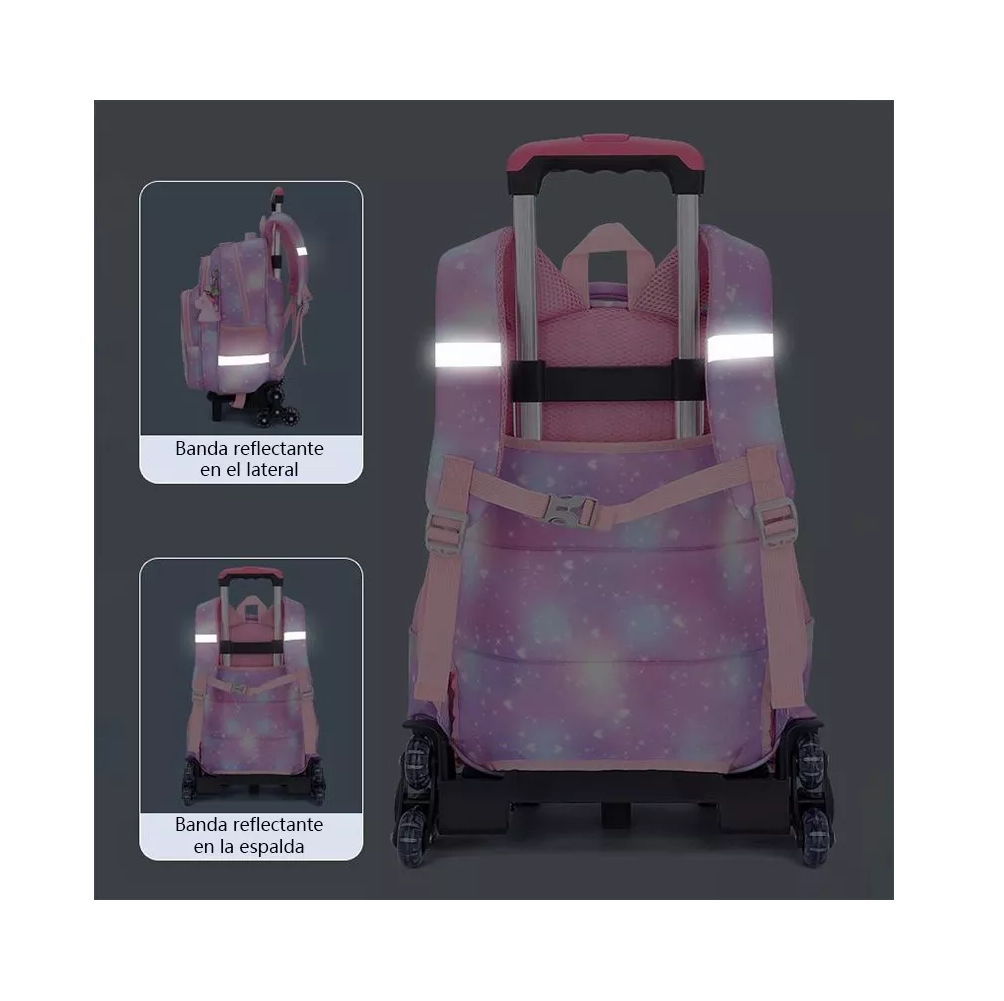 Foto 5 pulgar | Mochila de Carrito Unicornio Bolsa Primaria de Ruedas color Violeta