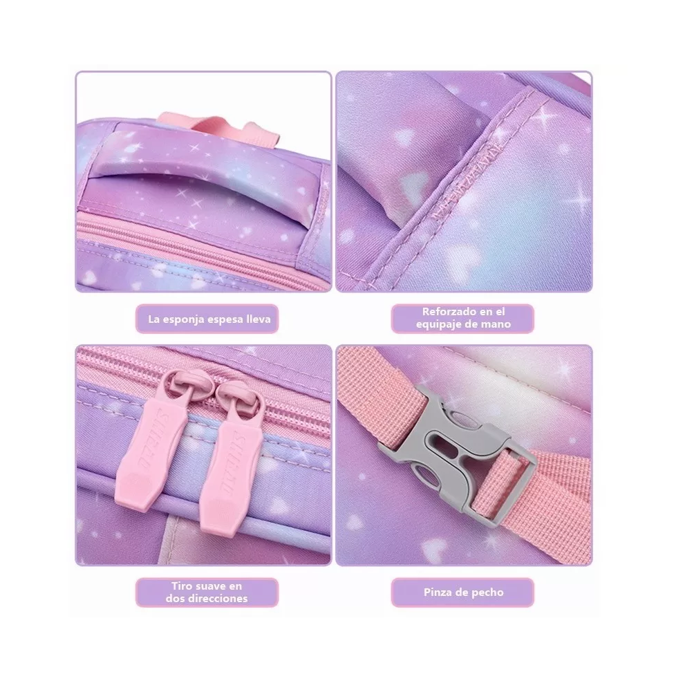 Foto 5 | Mochila de Carrito Unicornio Bolsa Primaria de Ruedas color Violeta