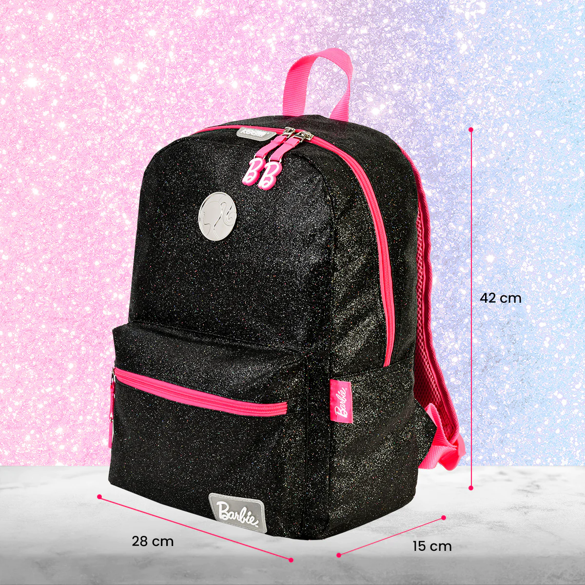 Foto 8 pulgar | Mochila Backpack Barbie Negra con Brillos Brillante