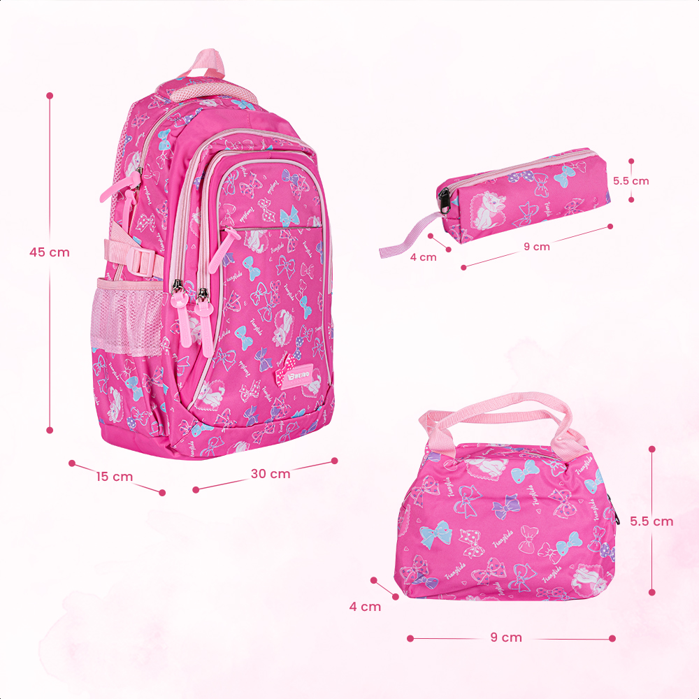 Foto 6 pulgar | Kit Escolar Mochila Lonchera Lapicera Diseño de Gato Rosa