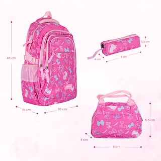 Foto 5 | Kit Escolar Mochila Lonchera Lapicera Diseño de Gato Rosa