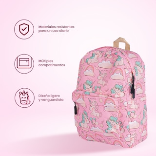 Foto 6 | Kit Escolar Coquette Mochila Lonchera Lapicera Unicornio Rosa