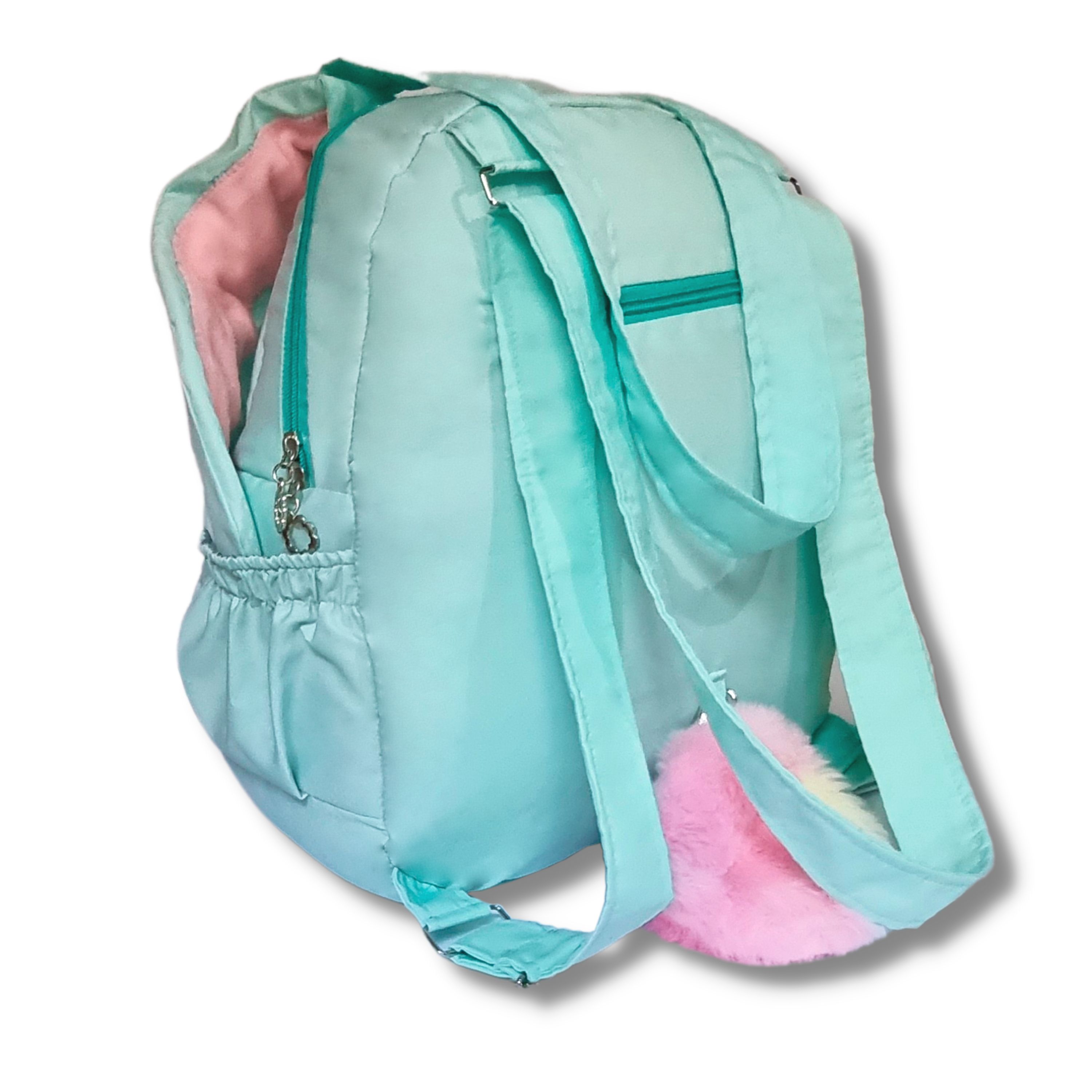 Foto 6 pulgar | Mochila Bolso Con Forma Conejo Kawaii - Grande Porta Laptop Con Monedero De Peluche Y Correas Ajustables