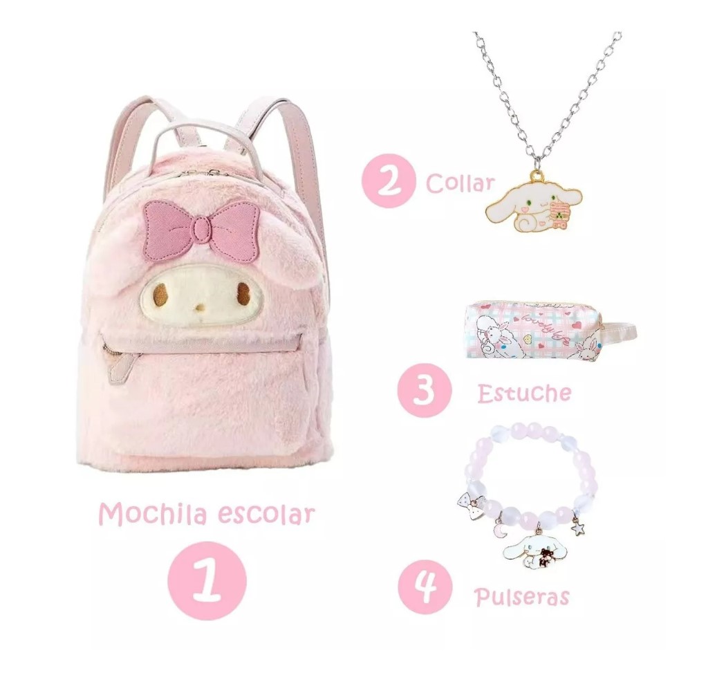 Foto 4 pulgar | Pack Mochila Sanrio Cinnamoroll Melody T