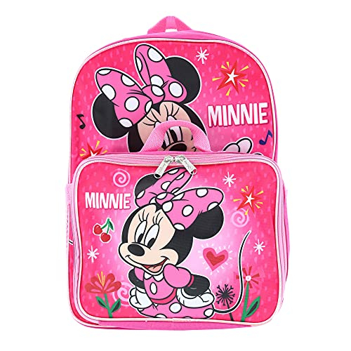 Mochila Disney Minnie Mouse Girl's 16 '' Lonchera Desmontable Rosa - Venta Internacional