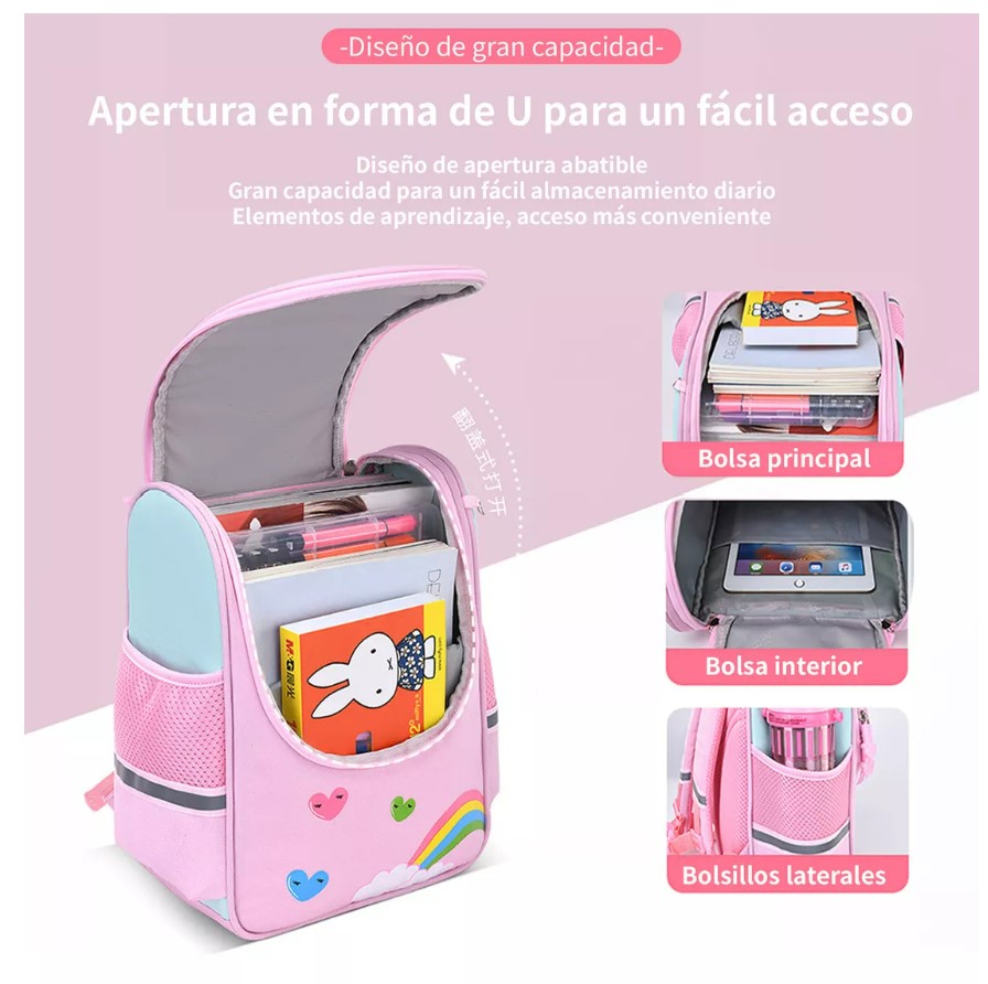 Foto 4 pulgar | Mochila Escolar Chico Niña Kawaii De Infantil Preescolar T