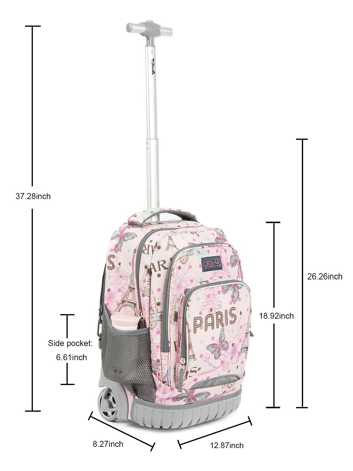 Foto 8 pulgar | Mochila con Ruedas Tilami Kids 45 cm Rosa - Venta Internacional