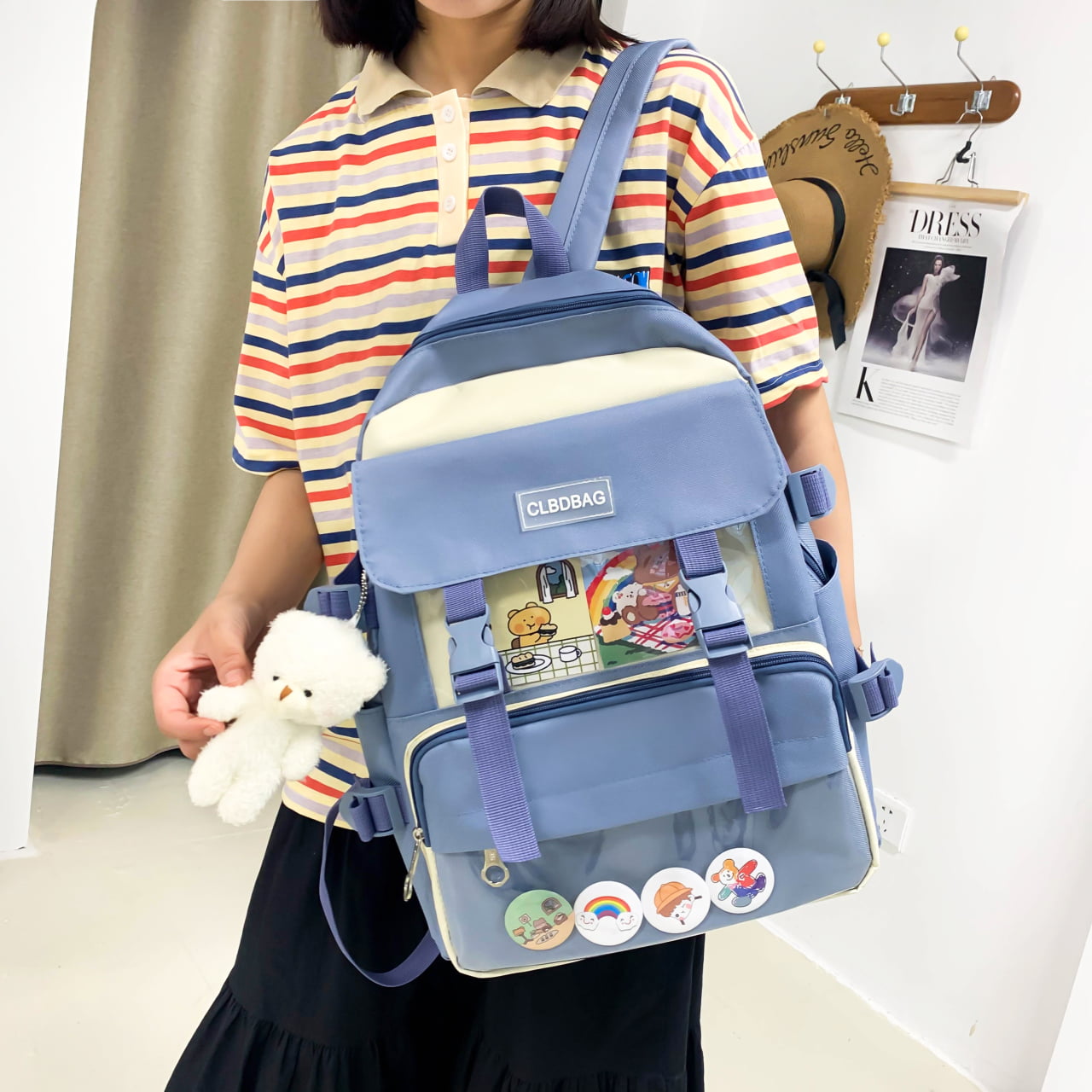 Foto 2 | Set de Mochilas Azules para Niñas y Adolescentes 4 Piezas  - Venta Internacional