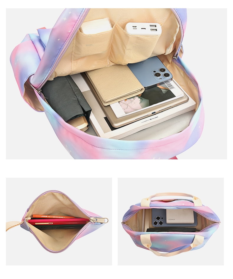 Foto 5 pulgar | Juego de Mochila Escolares Omkarsy Multicolor para Niña 3 Piezas - Venta Internacional