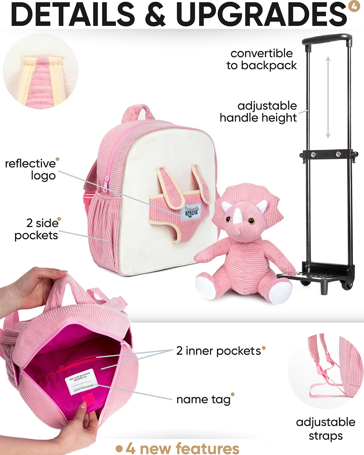 Foto 6 pulgar | Mochila Naturally Kids Rosa-Venta Internacional