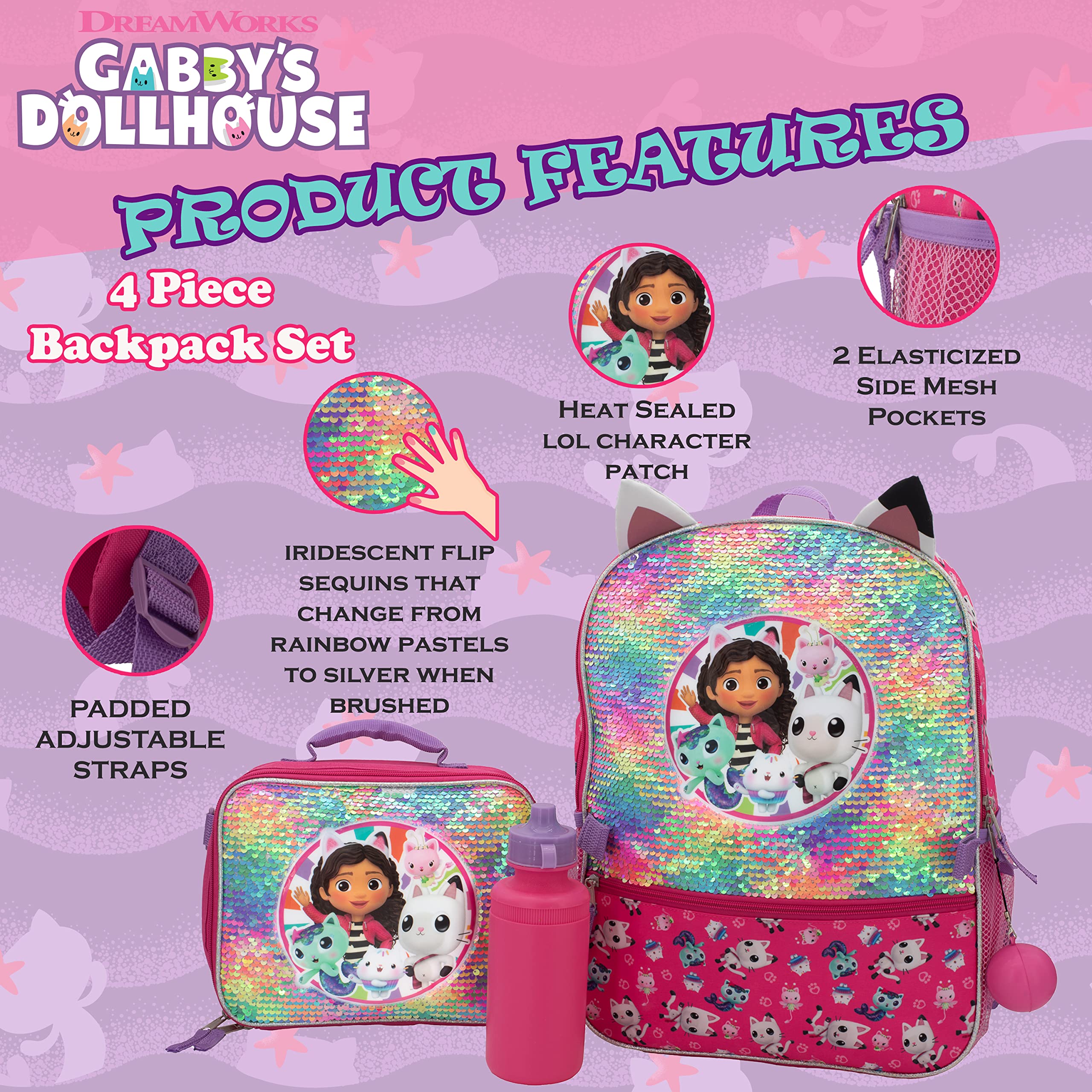 Foto 5 pulgar | Set de Mochilas AI Accessory Innovations Gabby's Doll House 3 Piezas - Venta Internacional