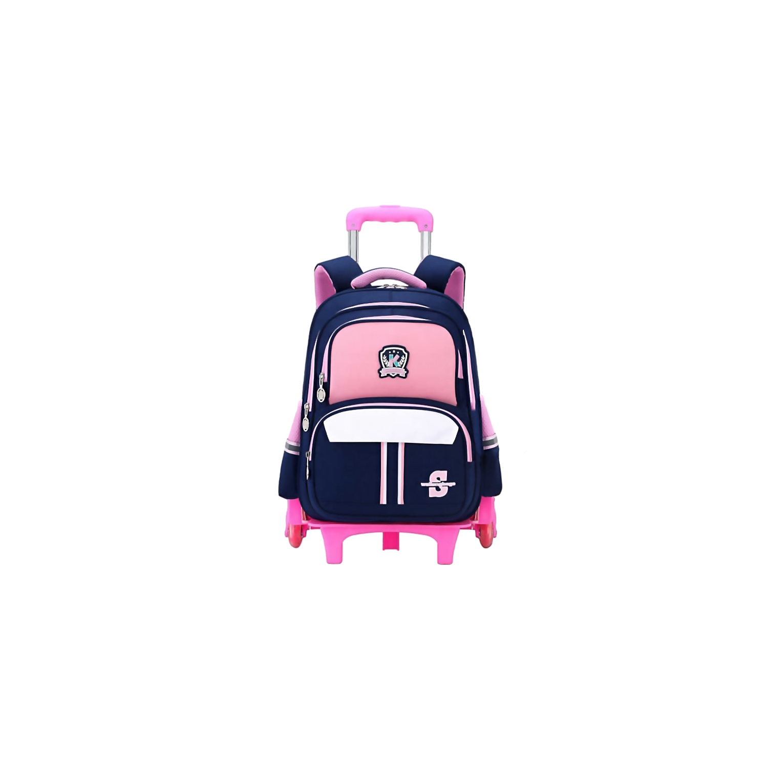 Mochila Escolar Rosa con Llantas para Niña - Venta Internacional