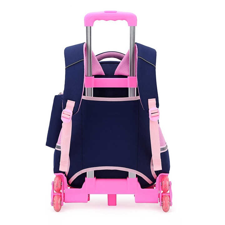 Foto 3 pulgar | Mochila Escolar Rosa con Llantas para Niña - Venta Internacional