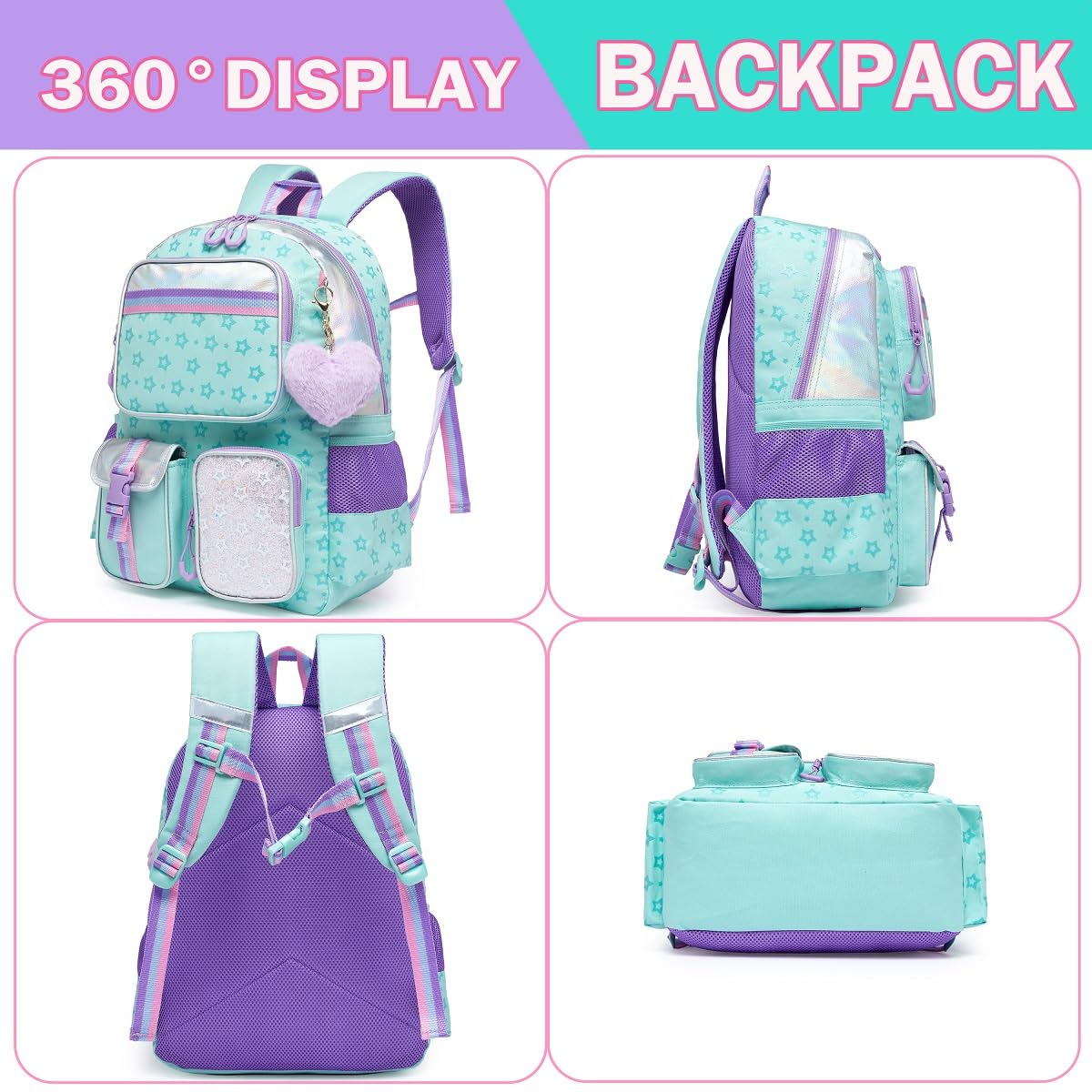 Foto 3 | Mochila Escolar Meetbelify Azul Infantil-Venta Internacional