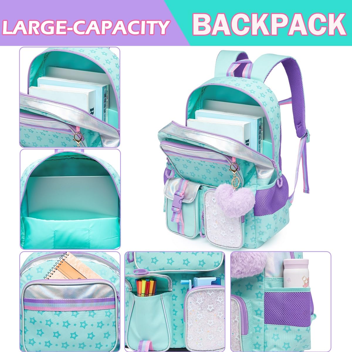 Foto 5 pulgar | Mochila Escolar Meetbelify Azul Infantil-Venta Internacional