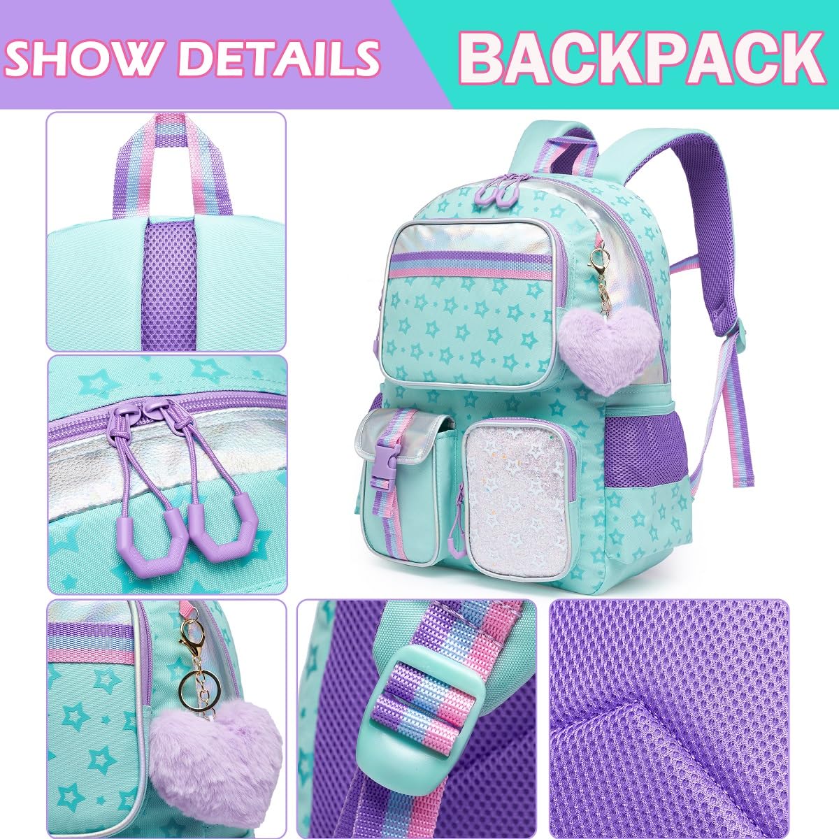 Foto 6 pulgar | Mochila Escolar Meetbelify Azul Infantil-Venta Internacional