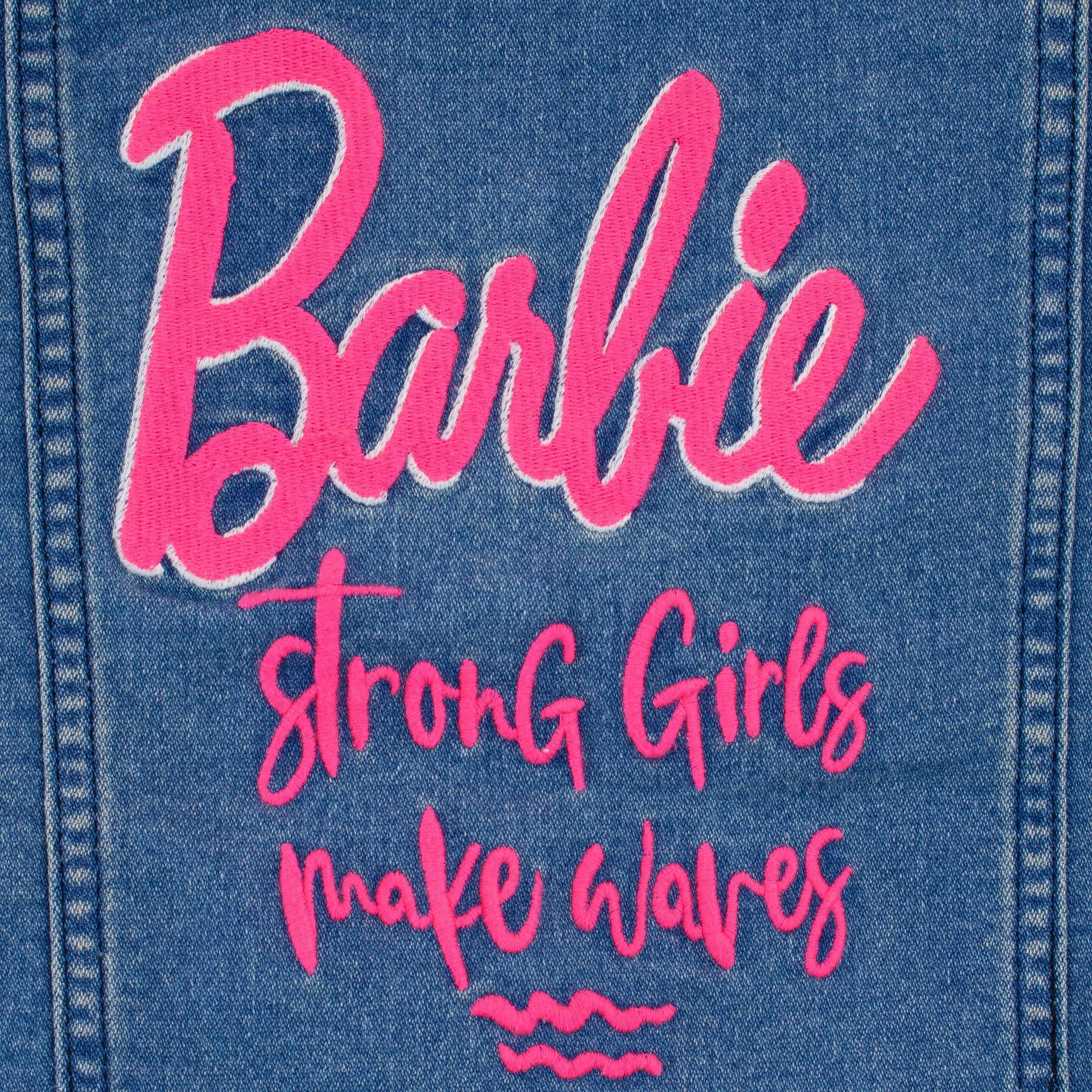 Foto 7 pulgar | Chaqueta Barbie Para Niñas, Vaqueros Bordados, Azul - Venta Internacional.