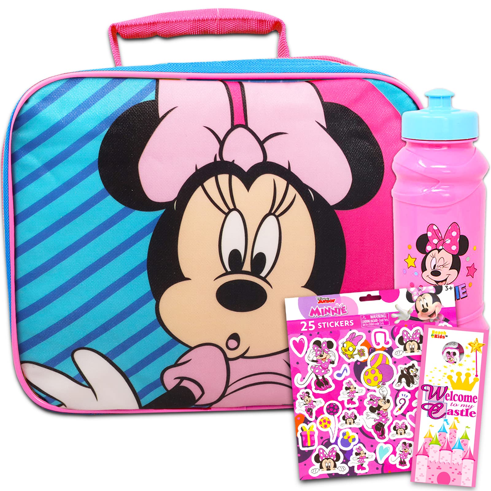 Foto 2 pulgar | Set De Loncheras Disney Minnie Mouse Con Botella De Agua Y Pegatinas - Venta Internacional.